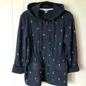 Talbots Women’s Zip Up Cotton Hooded Jacket Size M